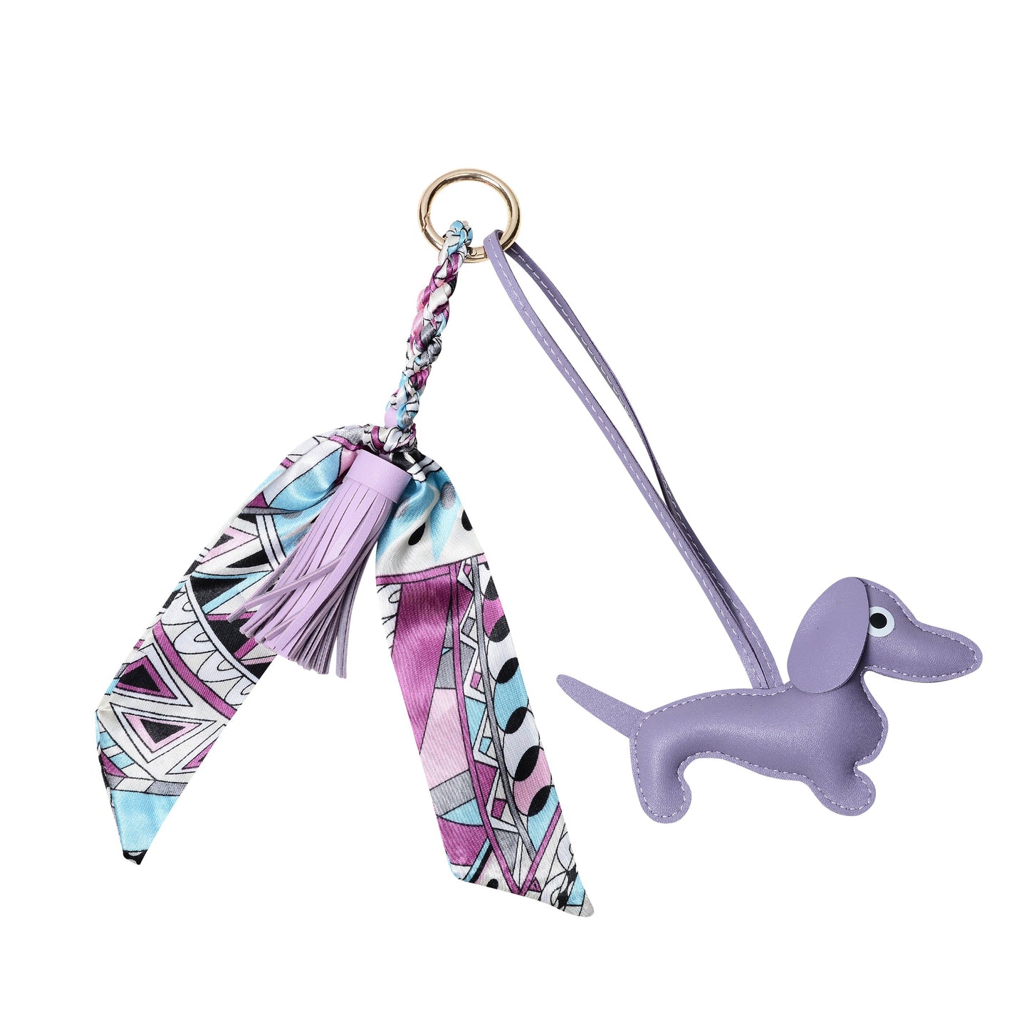 Deluxe Sausage Dog Keyring | Lilac
