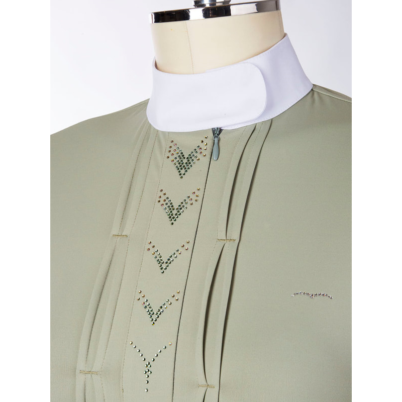 Animo equestrian shirt with rhinestone accents and zipper detail.