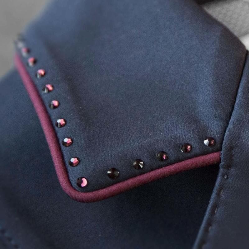 Animo brand equestrian saddle pad with decorative pink and black crystals.