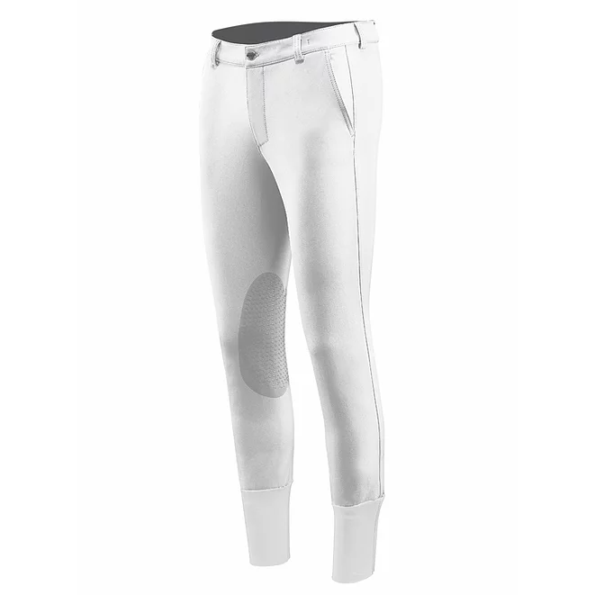 Animo brand white riding breeches with knee grip detail.
