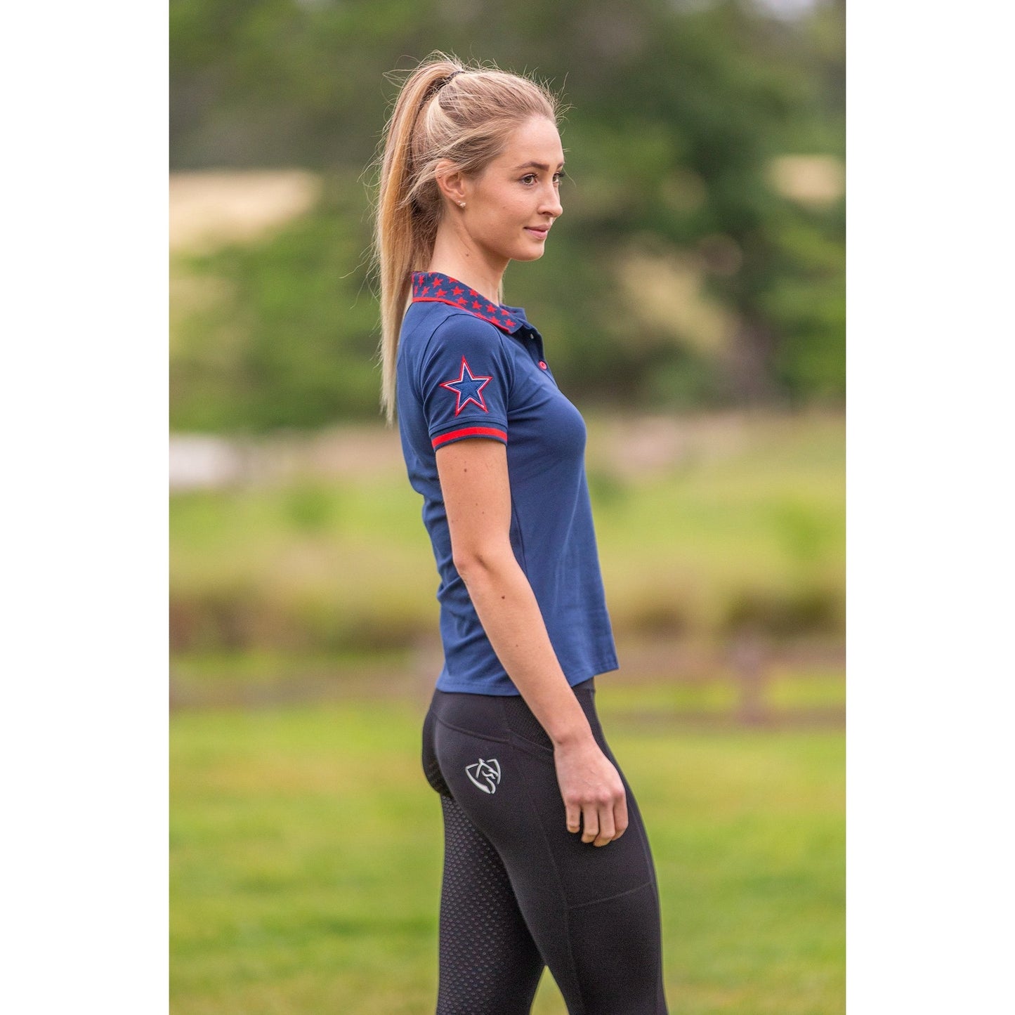 BARE Star Polo Navy & Red - Child-Trailrace Equestrian Outfitters-The Equestrian