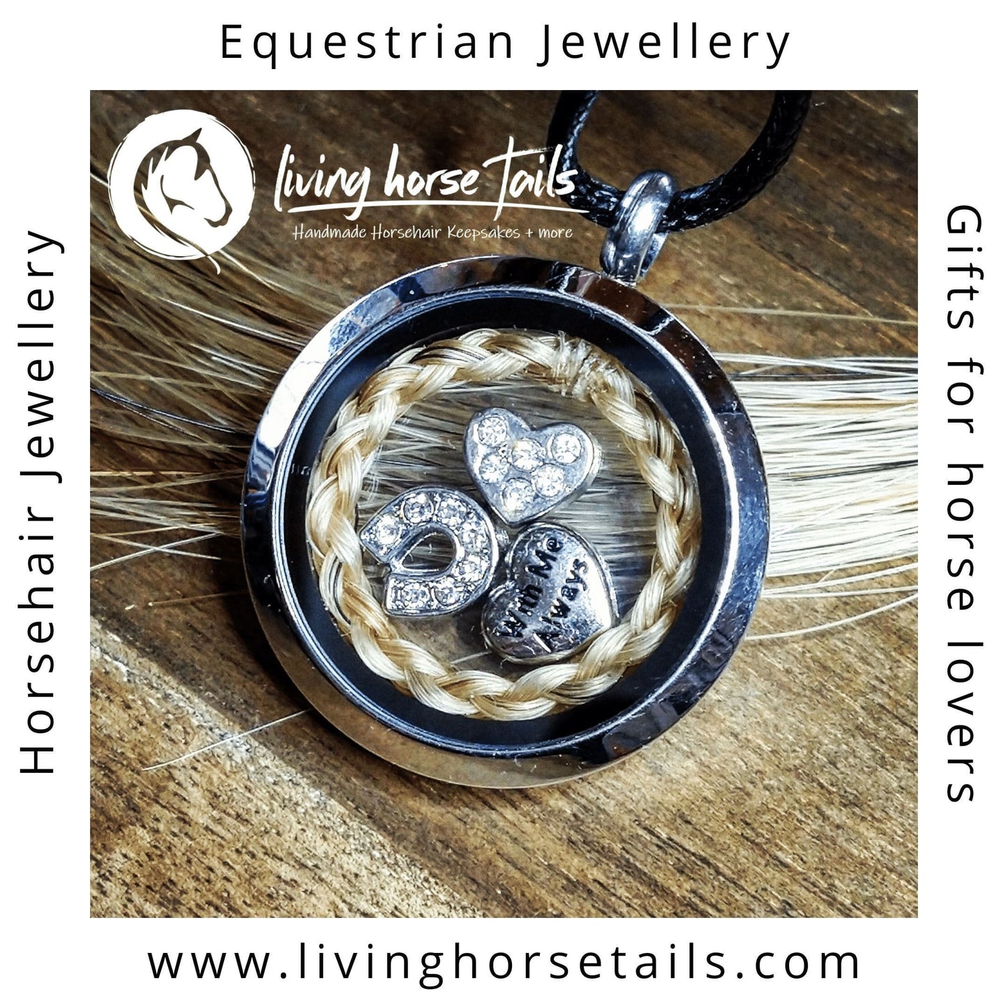 DIY Kit for Stainless Steel 30mm Locket - Horseshoe-Living Horse Tales Jewellery By Monika-The Equestrian