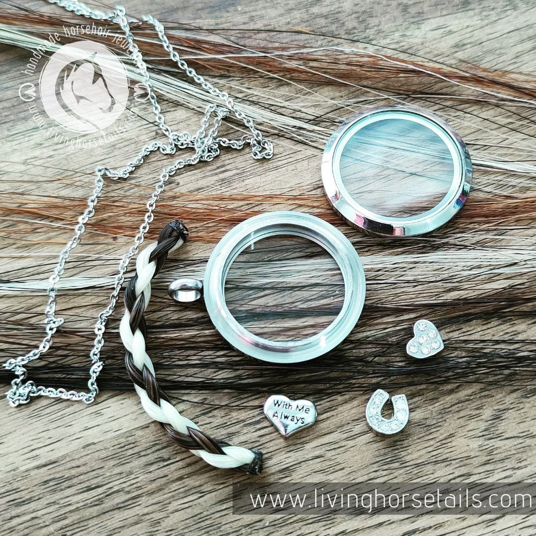 DIY Kit for Stainless Steel 30mm Locket - Horseshoe-Living Horse Tales Jewellery By Monika-The Equestrian