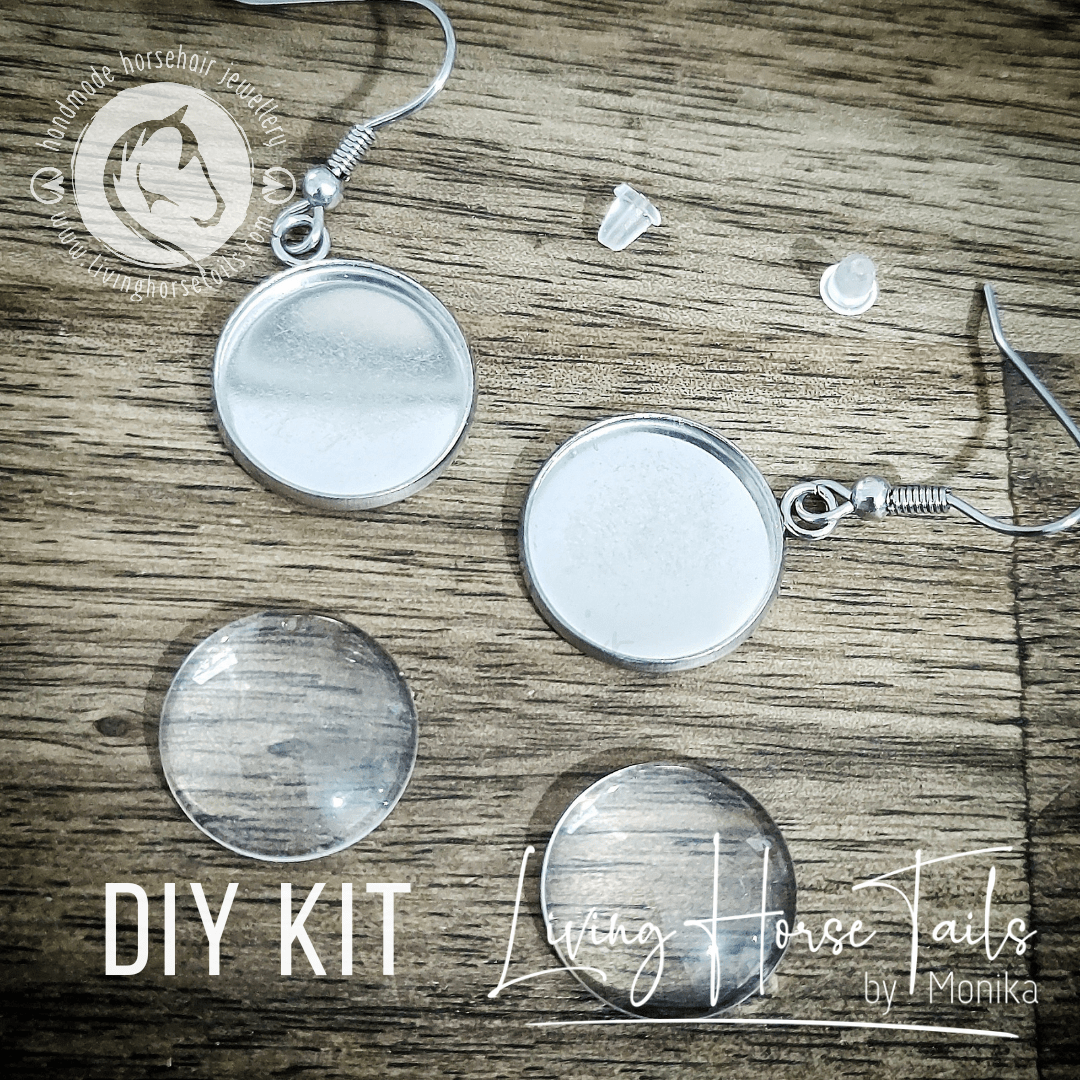 DIY Kit to make your own Stainless Steel Horsehair Earrings.-Living Horse Tales Jewellery By Monika-The Equestrian