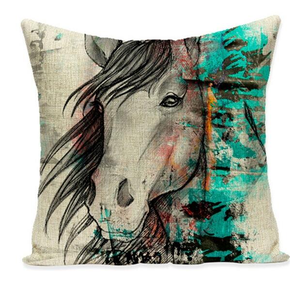 Horse Themed Cushion Cover 45cm - Style 3-Living Horse Tales Jewellery By Monika-The Equestrian