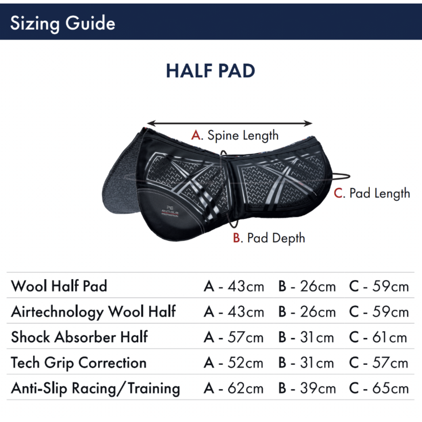 Premier Equine Tech Grip Pro Anti-Slip Correction Half Pad-Southern Sport Horses-The Equestrian