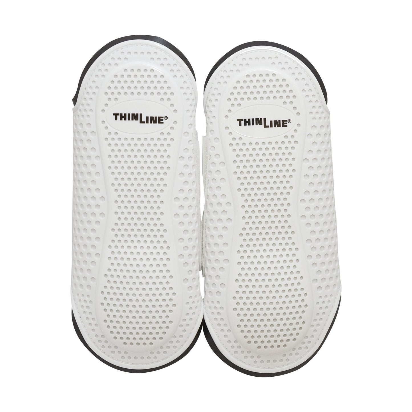 Pair of Thinline Global branded white contour saddle pads.