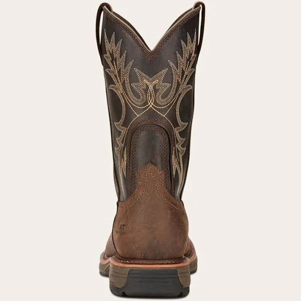 Ariat Mens Workhog Wide Square Toe H2O Bruin Brown/Coffee