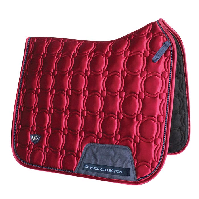 Woof Wear Vision Collection red saddle pad with quilted design.