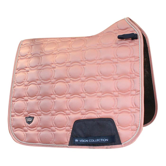 Woof Wear branded pink saddle pad with quilted design, Vision Collection.