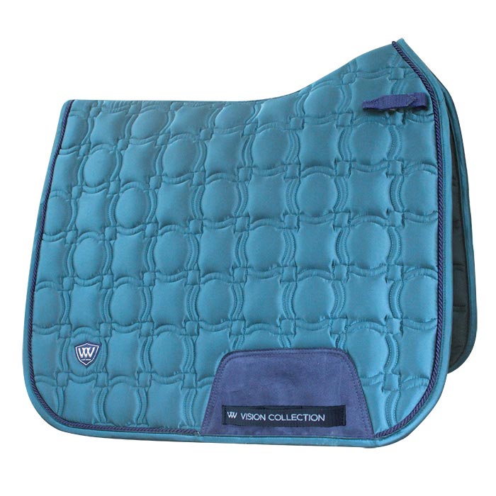 Teal Woof Wear quilted horse saddle pad from Vision Collection.
