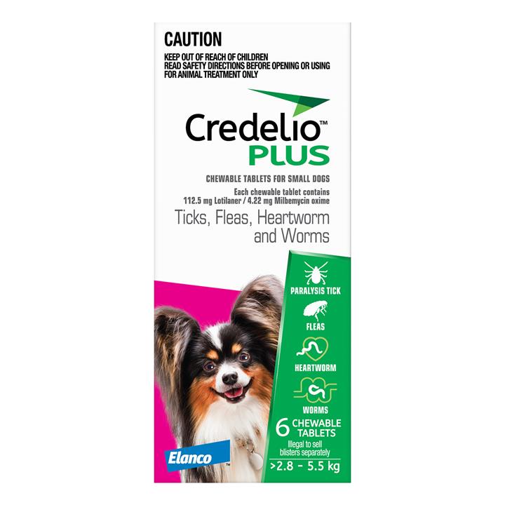 Credelio Plus For Small Dogs 2.8 - 5.5 Kg Pink 6 Chews-VetSupply.com.au-The Equestrian