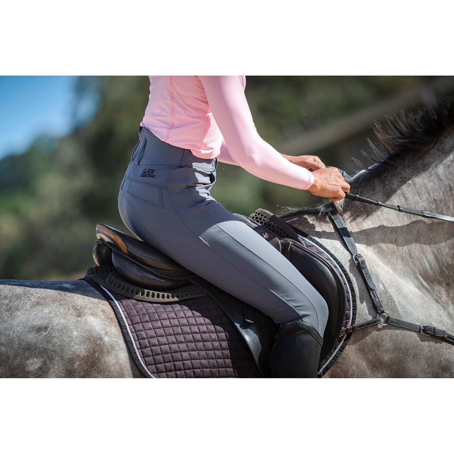 Kate breech dark grey SALE-QJ Riding Wear-The Equestrian