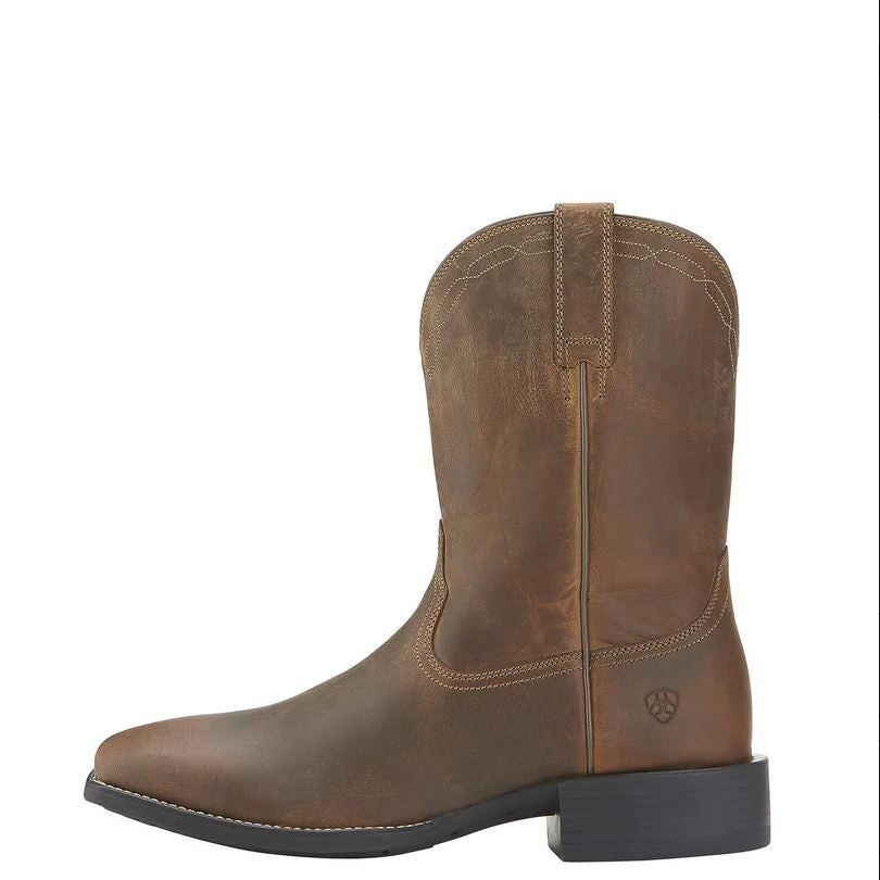 Roper Boots Ariat Heritage Wide Square Toe Brown Mens-Ascot Saddlery-The Equestrian