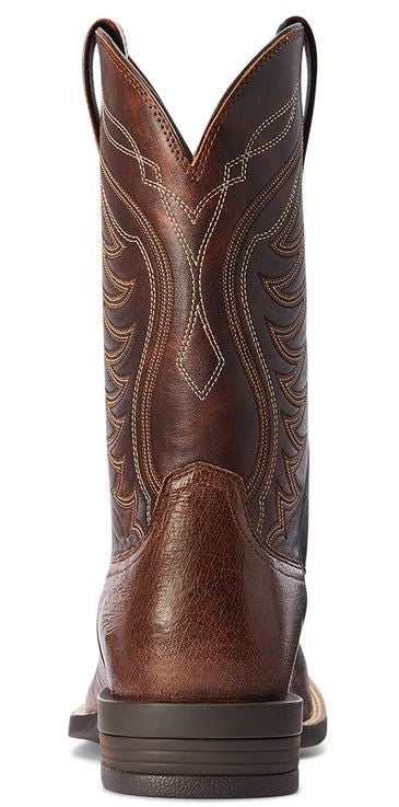 Western Boots Ariat Reckoning Dark Tabac Smooth Quill Ostrich & Nut Brown Mens-Ascot Saddlery-The Equestrian