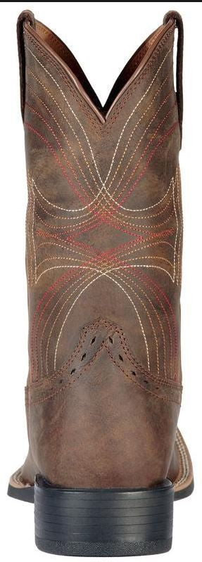 Western Boots Ariat Sport Wide Square Toe Distressed Brown Mens-Ascot Saddlery-The Equestrian