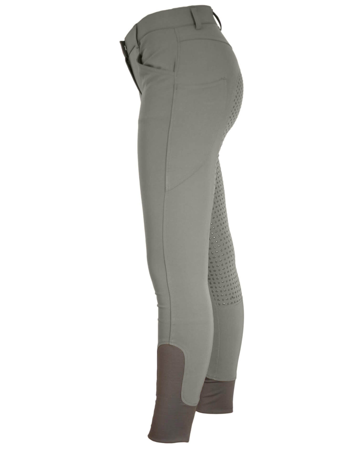 CoolMax Grey Breeches with phone pockets-Plum Tack-The Equestrian