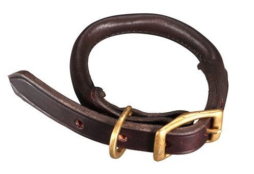 Leather Dog Collar Rolled Jeremy & Lord Small 5/8" X 11"-Ascot Saddlery-The Equestrian