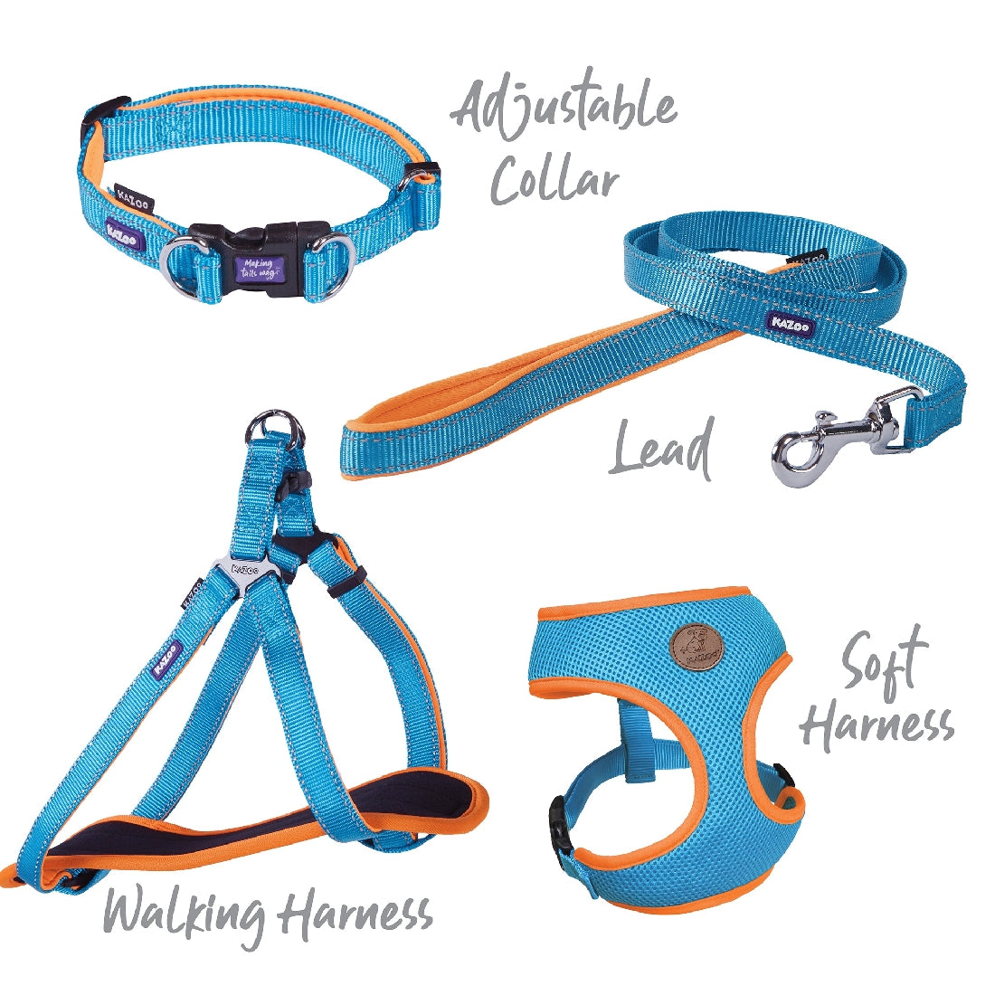 Kazoo Dog Collar Active Adjustable Ocean Sunrise-Ascot Saddlery-The Equestrian