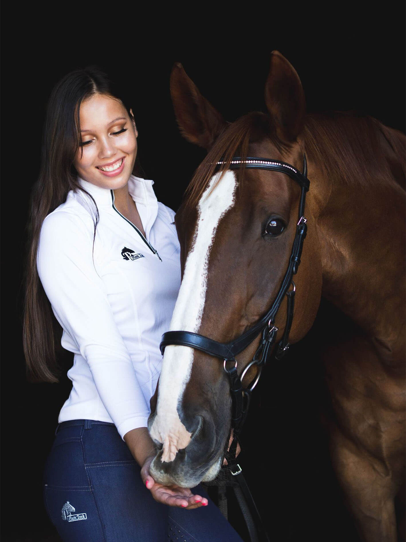 Ladies Cool Summer riding tops in white - Long sleeve-Plum Tack-The Equestrian