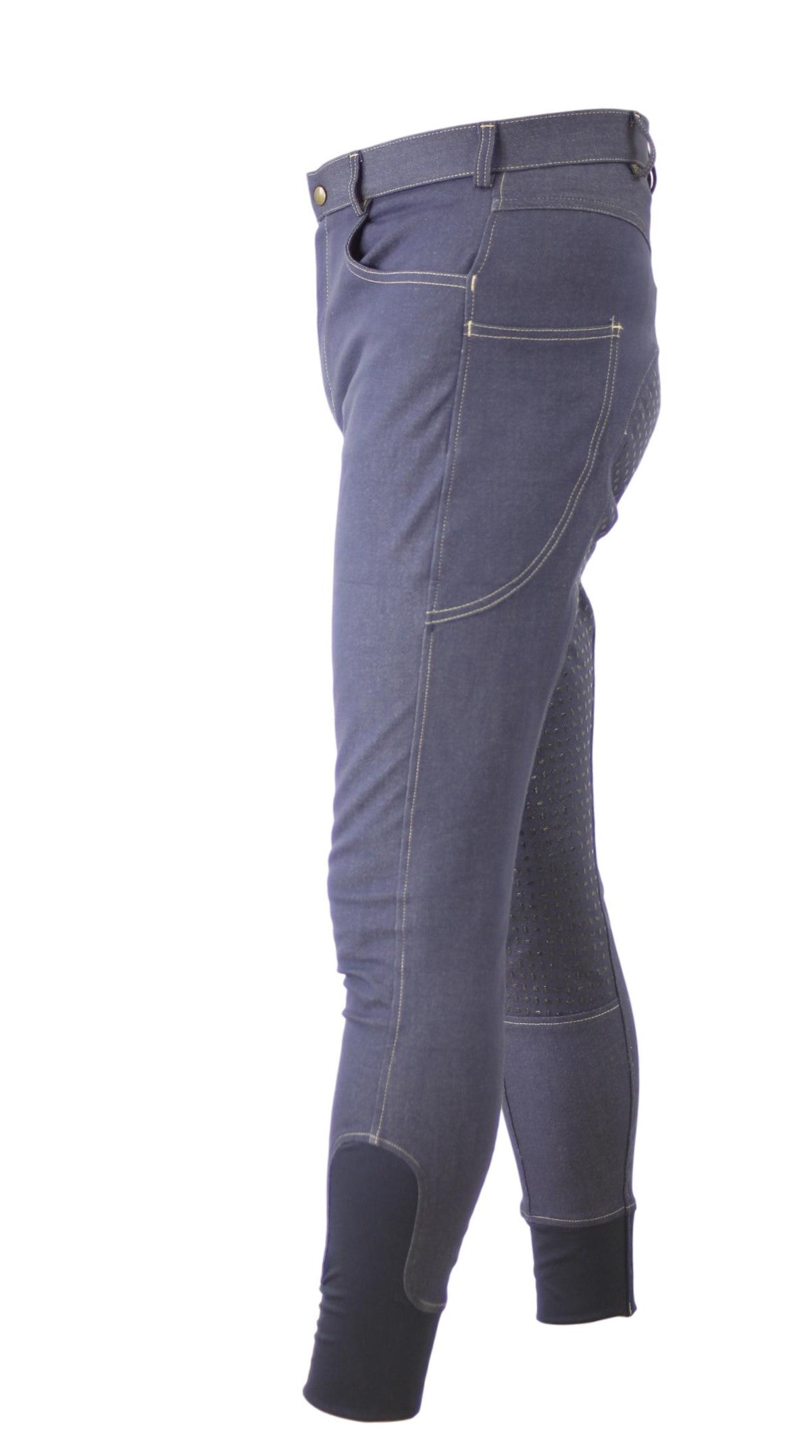 Men's Denim Breeches with silicone seat and phone pocket-Plum Tack-The Equestrian