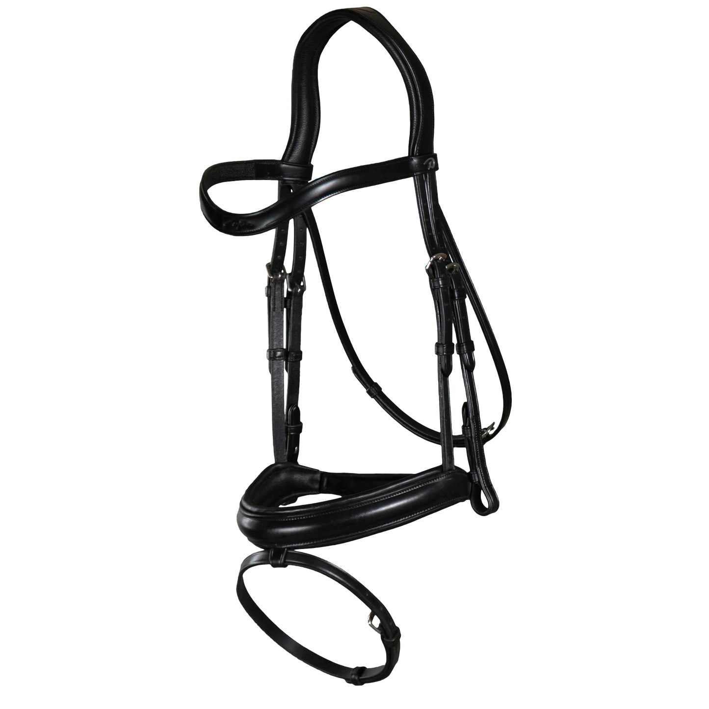 Dy'on New English Collection - Matte Medium Noseband Bridle with Flash - Black Full-Little Equine Co-The Equestrian