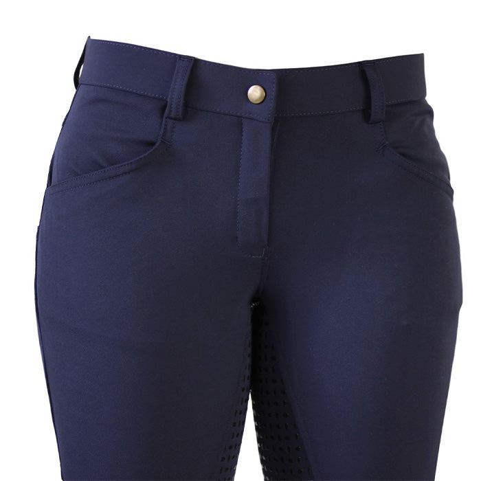 CoolMax Navy Breeches with Silicone Seat Grip-Plum Tack-The Equestrian