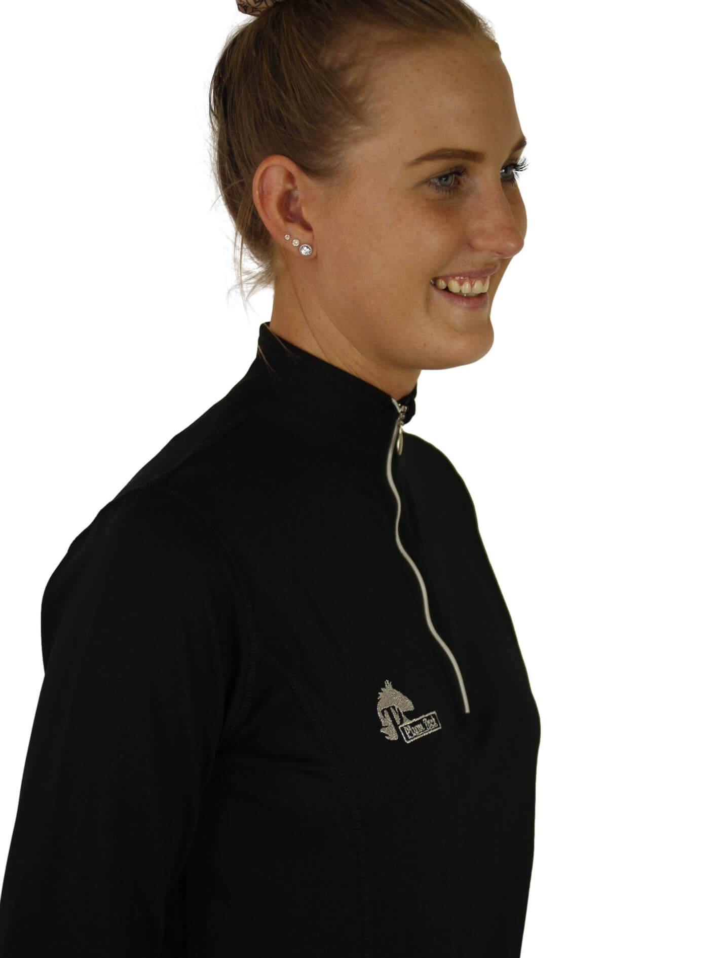 Ladies Cool Summer riding tops in black- Long sleeve-Plum Tack-The Equestrian