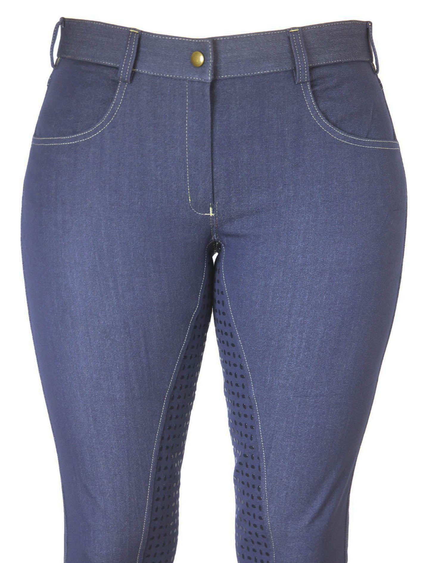 Denim Jodhpurs with Silicone seat Classic Jeans pockets-Plum Tack-The Equestrian