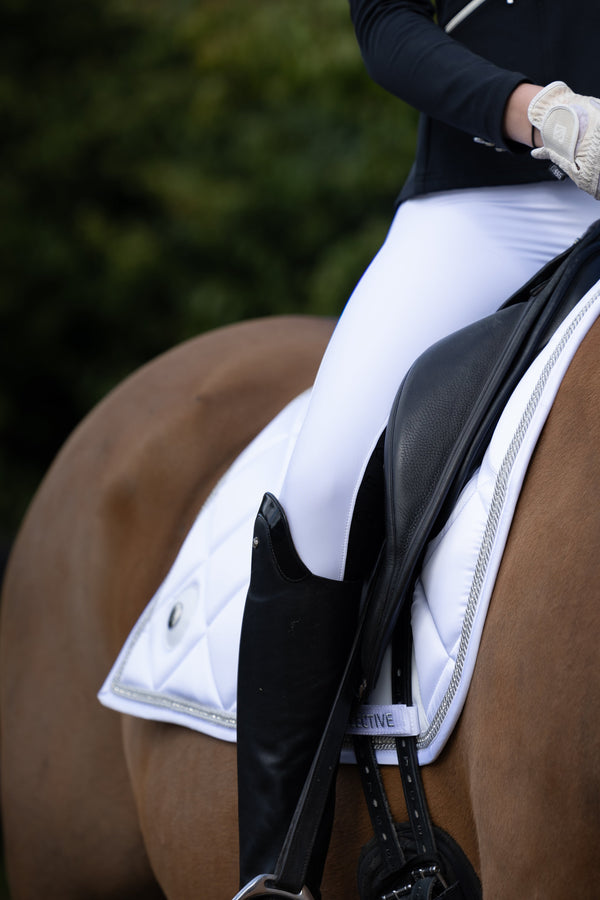 Competition Tights- Snow White/ Black Seat