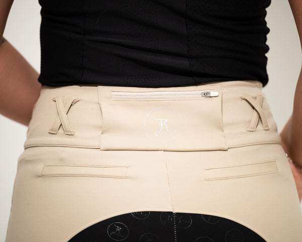 Competition Breeches-Stone with Black Seat