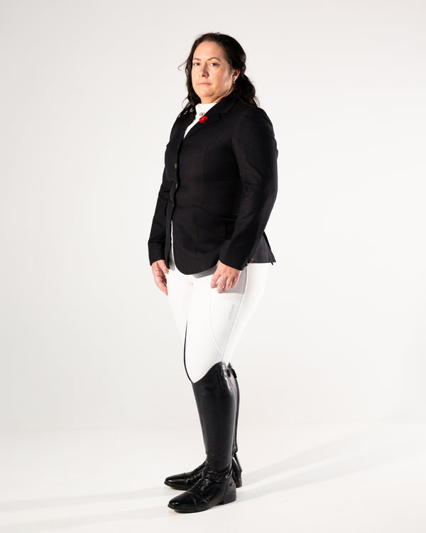 Competition Breeches-Diamond Snow White with Black Seat