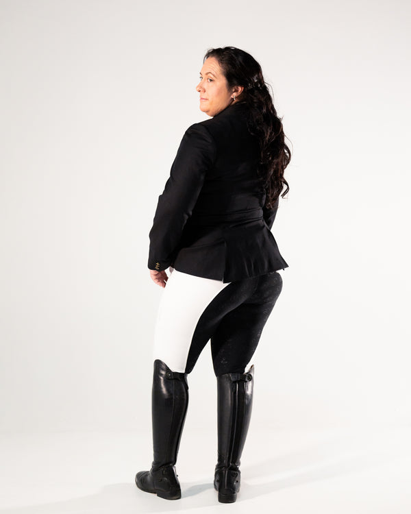 Competition Breeches-Diamond Snow White with Black Seat