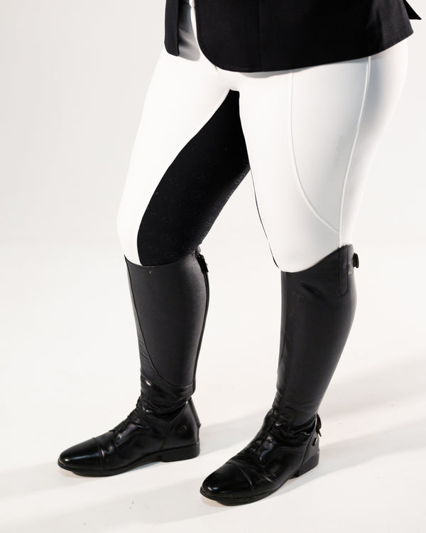 Competition Breeches-Diamond Snow White with Black Seat
