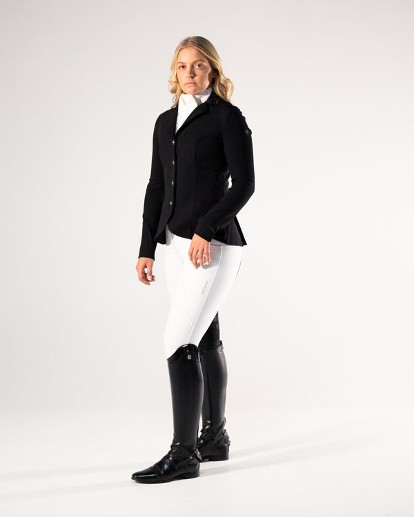 Competition Breeches-Diamond Snow White with Black Seat