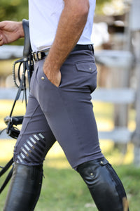 QJ Riding Wear Men's Breech with Silicon Knee Grip