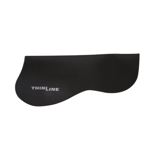 Black Thinline Global saddle pad isolated on a white background.