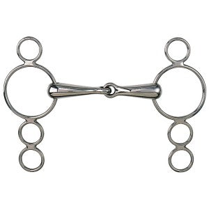 Dutch Gag Snaffle Four Rings Stainless Steel [:11.5cm 4.5"]