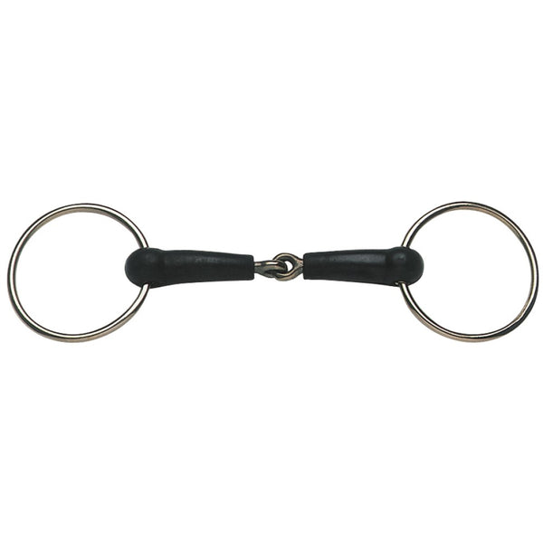 Ring Snaffle Rubber Jointed Stainless Steel [:11.5cm 4.5"]