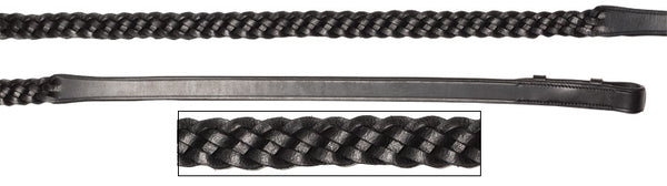 Reins Plaited Leather Aintree [:black]