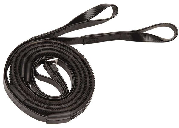 Reins Rubber Grip Pvc Loop End 16mm Horsesense [:black & Black Grip]