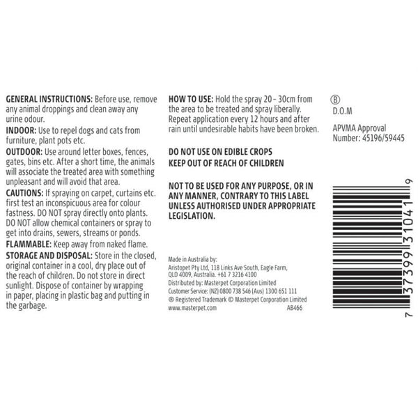 Aristopet Dog Repel Spray House 125ml