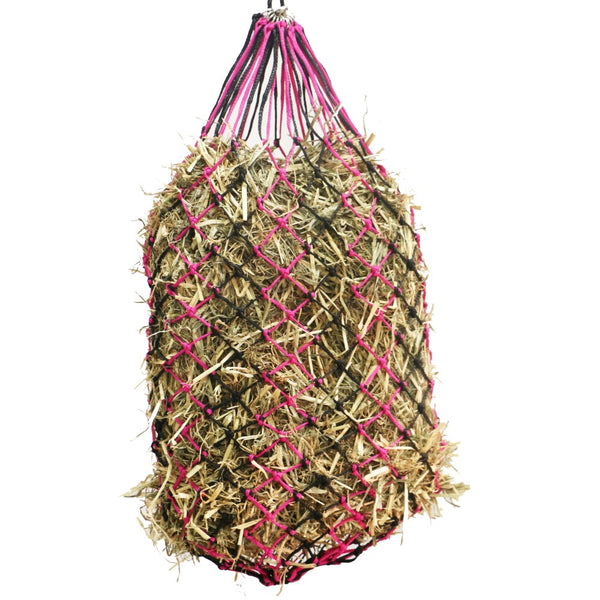Hay Net Vivid Poly Slow Feed Large 45 Inch [:black & Pink]