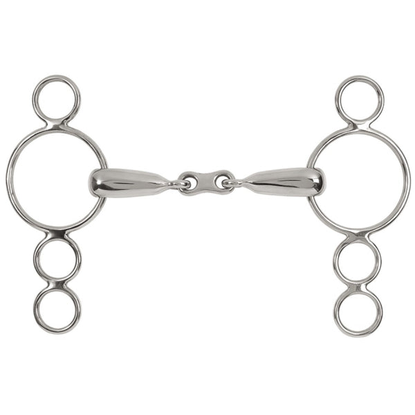Dutch Gag Snaffle Four Rings Hollow French Stainless Steel [:12.5cm 5.0" By Order]