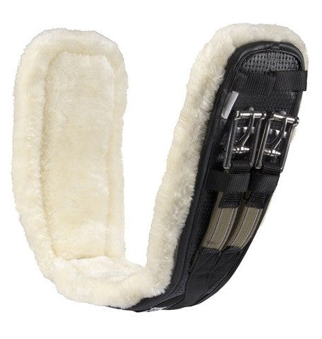 Girth Dressage Wool Lined & Elastic Equiprene Black [:50cm By Order]