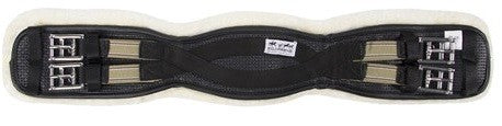 Girth Dressage Wool Lined & Elastic Equiprene Black [:50cm By Order]