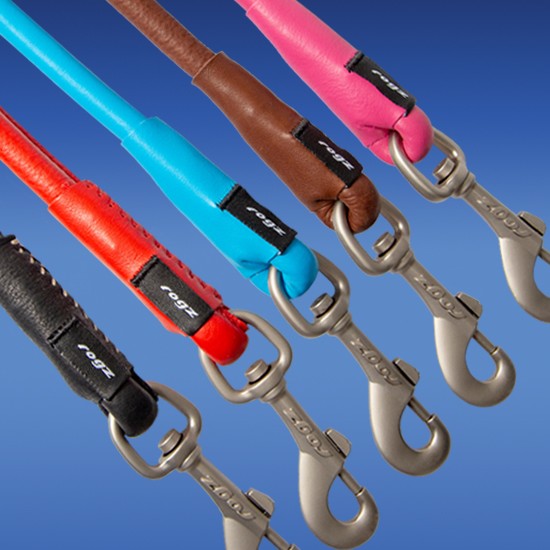 Rogz Dog Leash Leather Purple [:large]