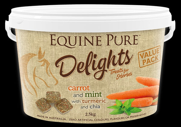 Horse Treat Equine Pure Delights Carrot Mint Turmeric Chia [:500gm]