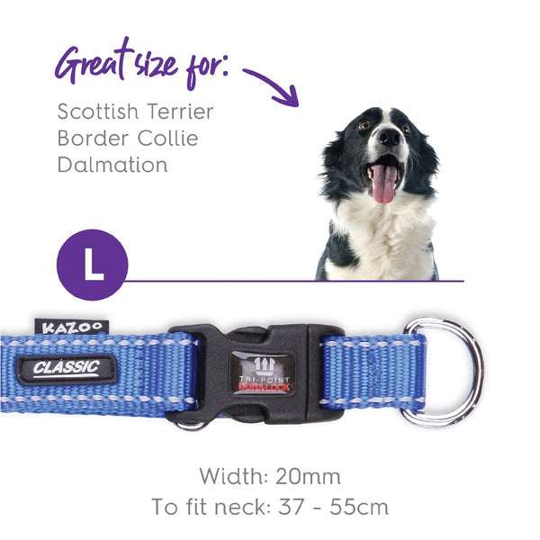 Kazoo Dog Collar Classic Adjustable Blue [:extra Large]