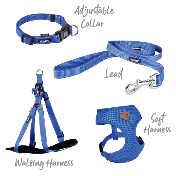 Kazoo Dog Collar Classic Adjustable Blue [:extra Large]